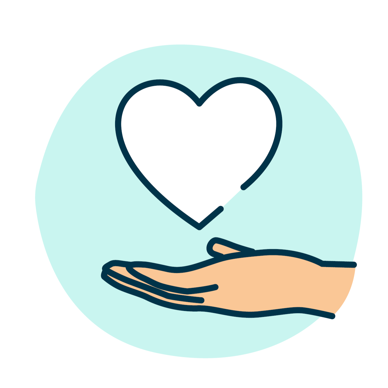 Hand holding Heart White Hand holding Heart White